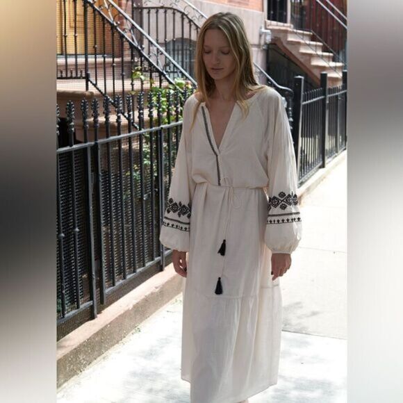 ZARA BOHO EMBROIDERED SHIRT DRESS‎ - Picture 1 of 13